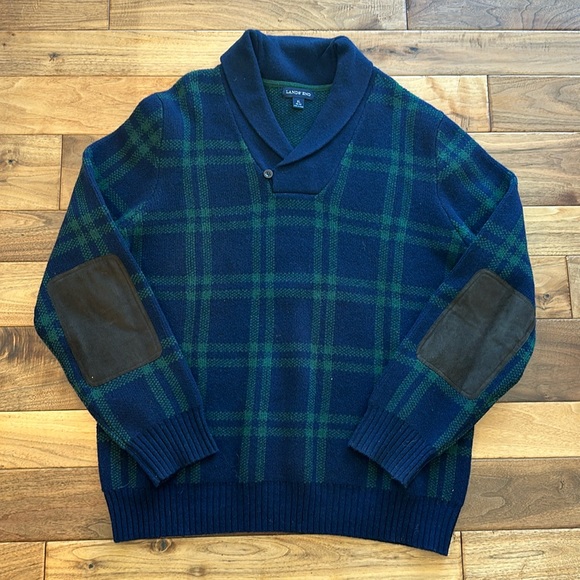 Land’ End heritage shawl plaid sweater